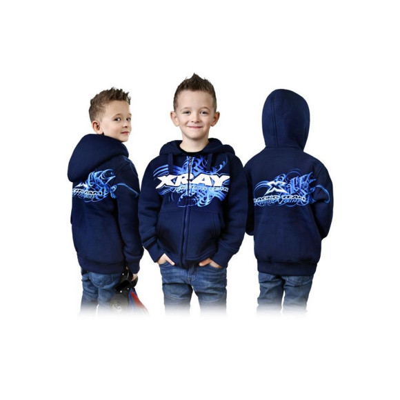 XRAY JUNIOR SWEATER HOODED WITH ZIPPER - BLUE (M) - XRAY - 395601M