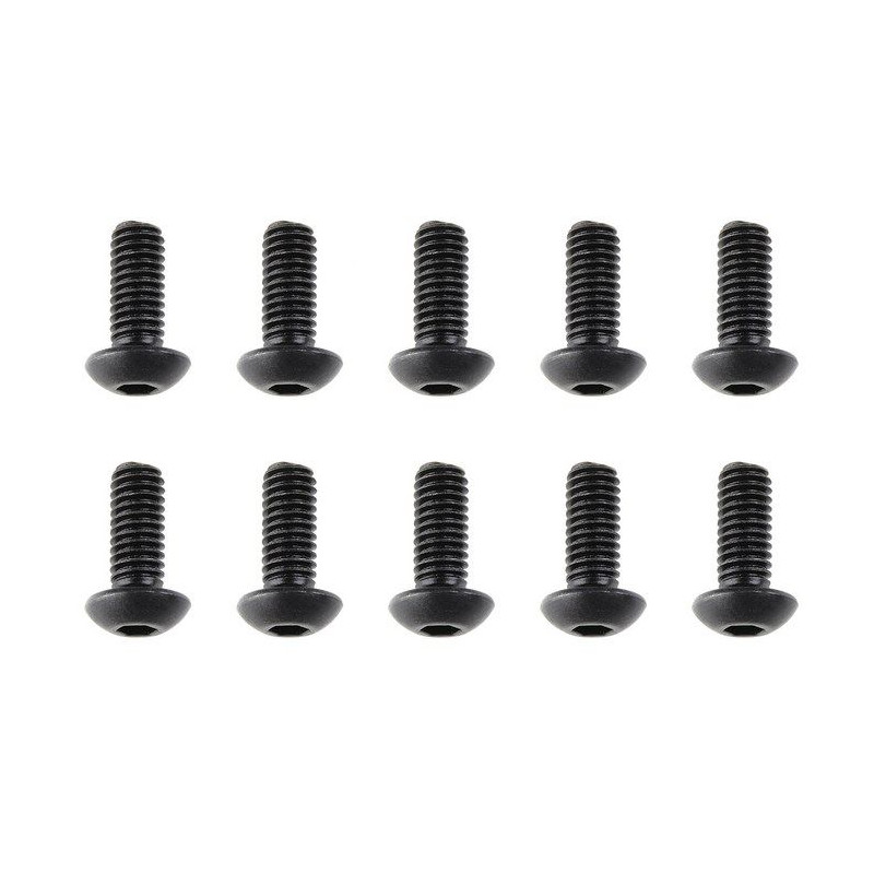 TEAM CORALLY - STEEL SCREWS M4 X 10MM - HEX BUTTON HEAD - 10 - C-3011