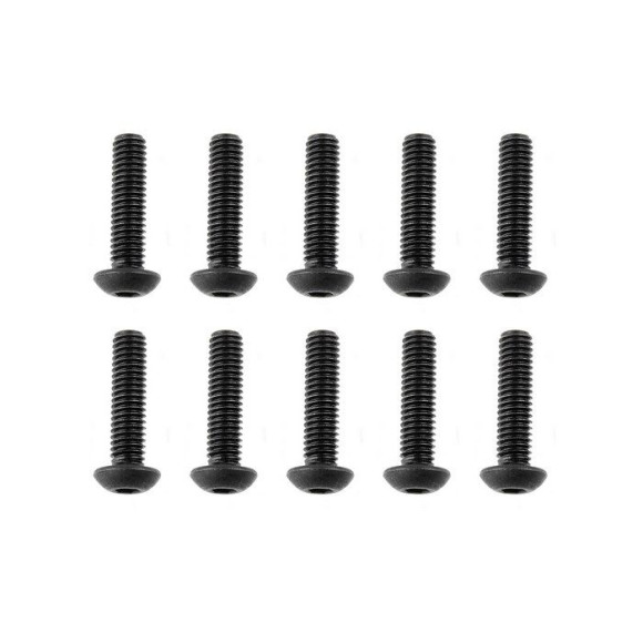 TEAM CORALLY - STEEL SCREWS M4 X 16MM - HEX BUTTON HEAD - 10 - C-3011