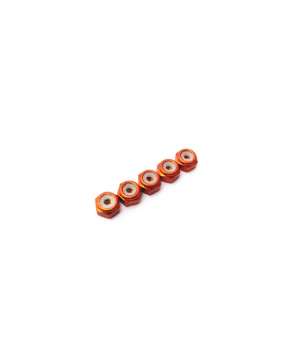  2mm Alloy Nylon Nut [Orange] - HIRO SEIKO - 48151