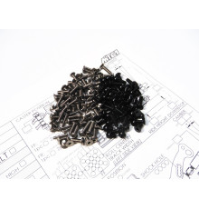 Kit de visserie titane/alu hexagonale MTC1 noir - HIRO SEIKO - 48182