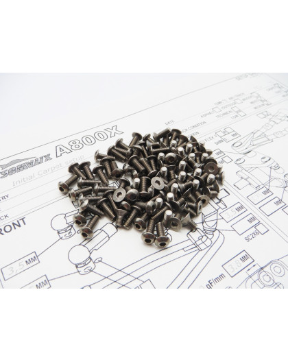 Kit de visserie titane hexagonale A800X - HIRO SEIKO - 48184