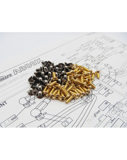 Kit de visserie titane/alu hexagonale A800X - HIRO SEIKO - 48185