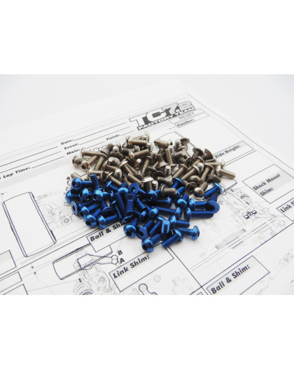 Kit de visserie titane/alu hexagonale RC10TC7.2 - HIRO SEIKO - 48394