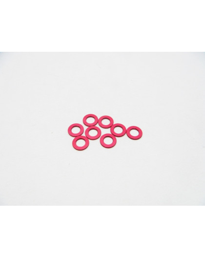  3mm Alloy Spacer Set (0.5T) [Red] - HIRO SEIKO - 48436
