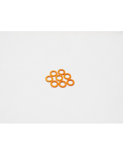 Rondelles alu 3mm 0.5mm (8) Orange - HIRO SEIKO - 48442