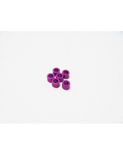 Rondelles alu 3mm 3.0mm (6) Violet - HIRO SEIKO - 48482