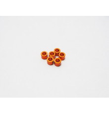 Rondelles alu 3mm 3.0mm (6) Orange - HIRO SEIKO - 48484