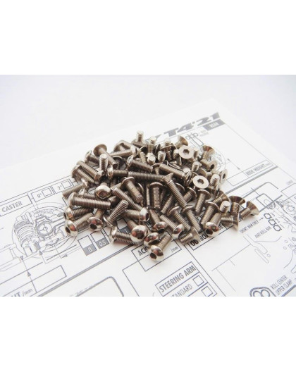 T4'21 Titanium Hex Socket Screw Set 108 Pcs - HIRO SEIKO - 48633