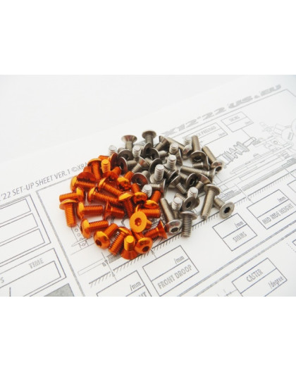 Kit visserie titane/alu hexagonale Orange X12'22 - HIRO SEIKO - 48686