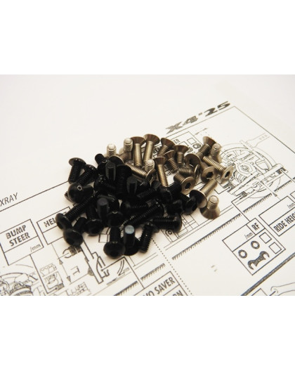 Kit visserie titane/alu hexagonale Noir X4'25 - HIRO SEIKO - 48968