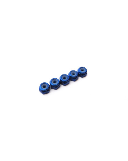  2mm Alloy Nylon Nut [Yokomo-Blue] - HIRO SEIKO - 69214