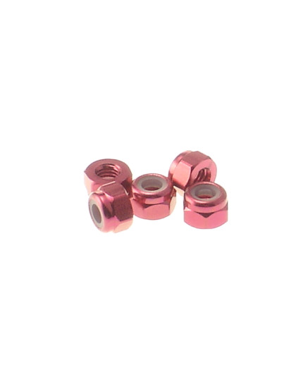  3mm Alloy Nylon Nut [Red] - HIRO SEIKO - 69222