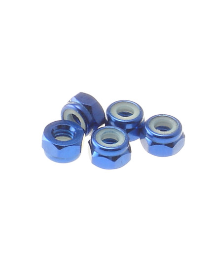  4mm Alloy Nylon Nut [Yokomo-Blue] - HIRO SEIKO - 69226