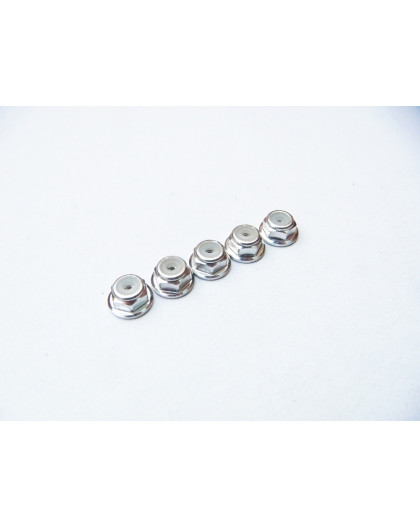  2mm Alloy Flange Nylon Nut [Silver] - HIRO SEIKO - 69230