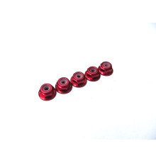  2mm Alloy Flange Nylon Nut [Red] - HIRO SEIKO - 69234