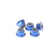  4mm Alloy Flange Nylon Nut [Yokomo-Blue] - HIRO SEIKO - 69244