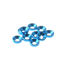  3mm Alloy Countersunk Washer [Tamiya-Blue] - HIRO SEIKO - 69249
