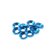  4mm Alloy Countersunk Washer [Tamiya-Blue] - HIRO SEIKO - 69255
