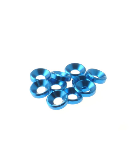  4mm Alloy Countersunk Washer [Tamiya-Blue] - HIRO SEIKO - 69255