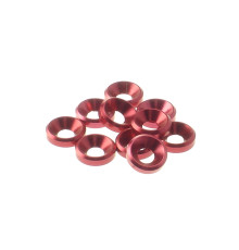  4mm Alloy Countersunk Washer [Red] - HIRO SEIKO - 69258