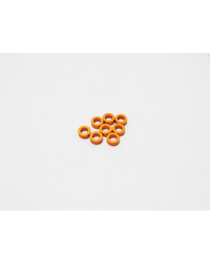 Rondelles alu 3mm (1.5t-2.0t-2.5t) Orange - HIRO SEIKO - 69460