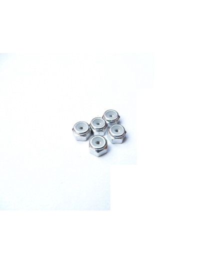  2mm Alloy Nylon Nut (S) [Silver] - HIRO SEIKO - 69540