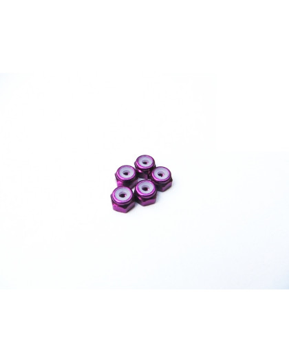  2mm Alloy Nylon Nut (S) [Pruple] - HIRO SEIKO - 69543