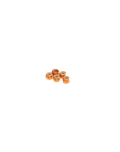  3mm Alloy Nylon Nut [Orange] - HIRO SEIKO - 69558