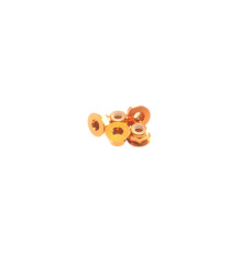  4mm Alloy Flange Nylon Nut [Orange] - HIRO SEIKO - 69561