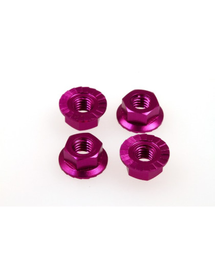  4mm Alloy Serrated Wheel Nut [Purple] - HIRO SEIKO - 69593