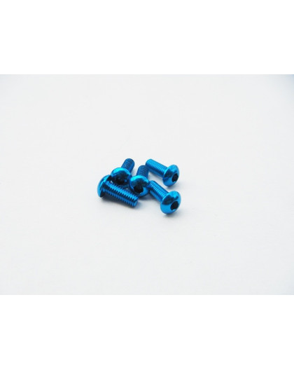  Alloy 7075 Hex Button Screw M3X8 [T-Blue] - HIRO SEIKO - 69620