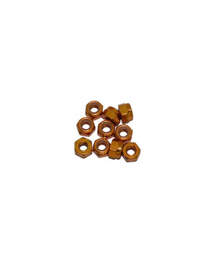 3 mm. Alu. Nylon Nut Gold (10Pcs) - ULTIMATE - UR1502-G