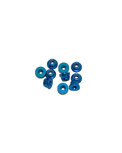 3mm. Alu. Nylon Nut W/Flanged Blue (10Pcs) - ULTIMATE - UR1503-A