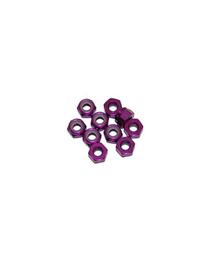 4 mm. Alu. Nylon Nut Purple (10 Pcs) - ULTIMATE - UR1512-P