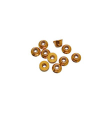 4 mm. Alu. Nylon Nut W/Flange Gold (10 Pcs) - ULTIMATE - UR1513-G