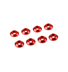 3mm Aluminium Cap Head Washer Red (8 Pcs) - ULTIMATE - UR1521-R