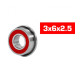 3X6X2.5mm Flanged Hs Rubber Bearing Set (10) - ULTIMATE - UR7809