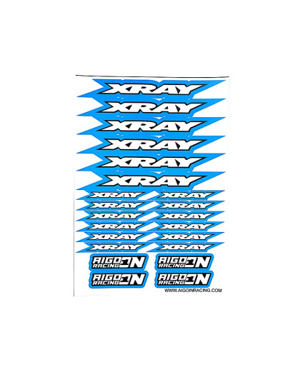 Stickers Xray Bleu sur format A5 - AIGOIN RACING - AR3007
