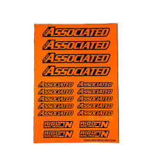 Stickers Associated Orange Fluo sur format A5 - AIGOIN RACING -AR3010