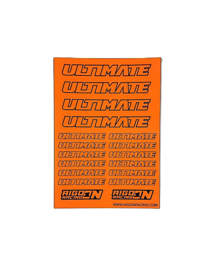Stickers sheet Ultimate Fluo orange Size A6 - AIGOIN RACING - AR3018