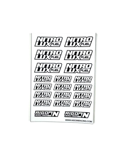 Stickers Nitrolux Blanc sur format A6 - AIGOIN RACING - AR3037