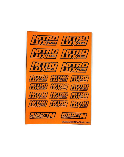 Stickers Nitrolux Orange Fluo sur format A6 - AIGOIN RACING - AR3034