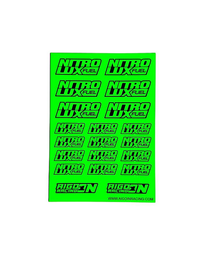 Stickers sheet Nitrolux Fluo green Size A6 - AIGOIN RACING - AR3035