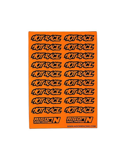 Stickers Hot Race Orange Fluo sur format A6 - AIGOIN RACING - AR3042