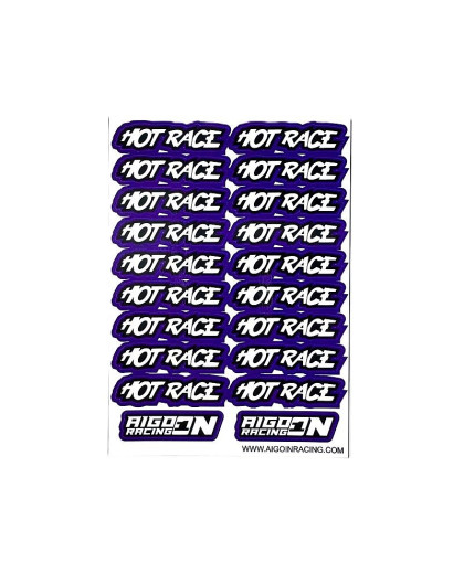 Stickers sheet Hot Race Purple Size A6 - AIGOIN RACING - AR3048