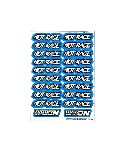 Stickers Hot Race Bleu sur format A6 - AIGOIN RACING - AR3047