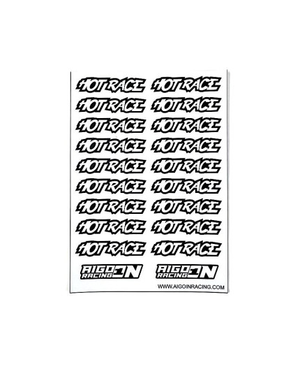 Stickers Hot Race Blanc sur format A6 - AIGOIN RACING - AR3045