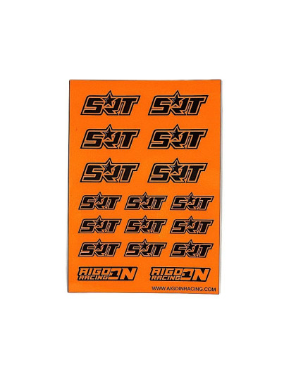 Stickers SRT Orange Fluo sur format A6 - AIGOIN RACING - AR3050