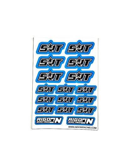Stickers SRT Bleu sur format A6 - AIGOIN RACING - AR3055